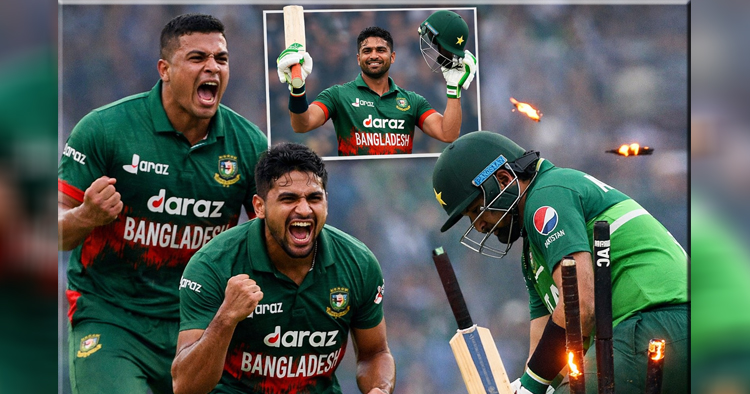 তামিমের সেঞ্চুরির পর তাসকিন-রানার তাণ্ডব, চাপে পাকিস্তান