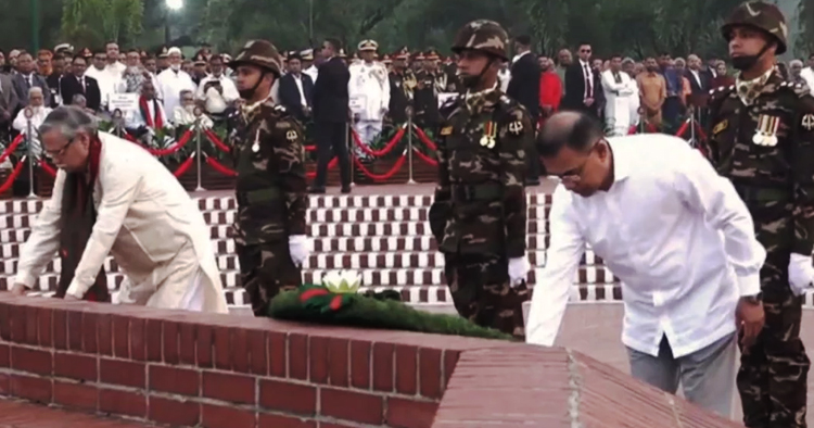 জাতীয় স্মৃতিসৌধে রাষ্ট্রপতি ও প্রধানমন্ত্রীর শ্রদ্ধাঞ্জলি