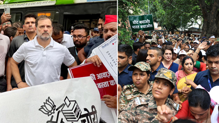 আটকের ২ ঘণ্টা পর মুক্তি পেলেন রাহুল-প্রিয়াঙ্কা