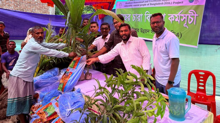 চরফ্যাশনে পাঁচশত পরিবারের মাঝে গাছের চারা বিতরণ