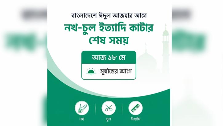 আজ সূর্যাস্তের আগেই সম্পন্ন করুন নখ-চুল কাটার সুন্নাত নির্দেশনা