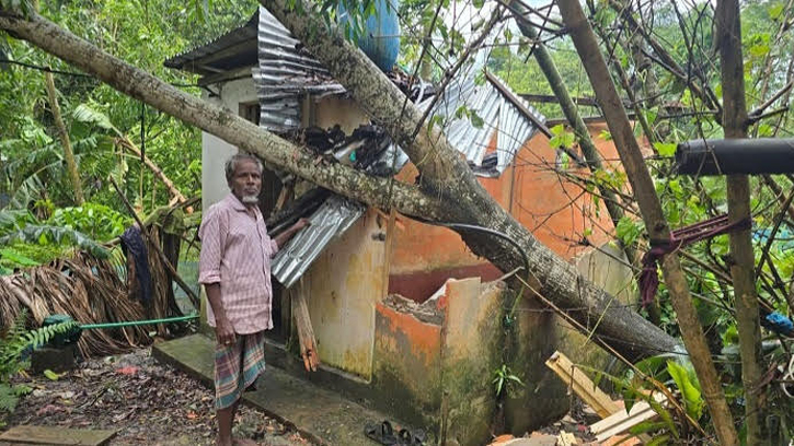 কালবৈশাখী ঝড়ের তাণ্ডবে শতাধিক বসতবাড়ি বিধ্বস্ত 