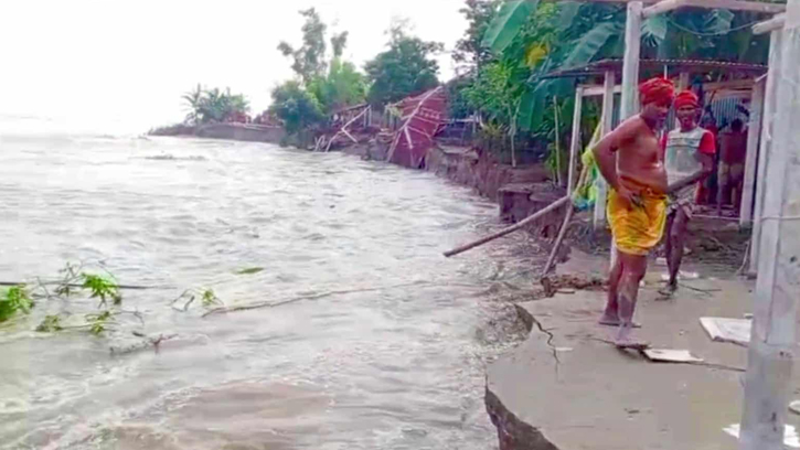 এনায়েতপুরে ২৫ টি বসত ভিটা যমুনায় বিলীন
