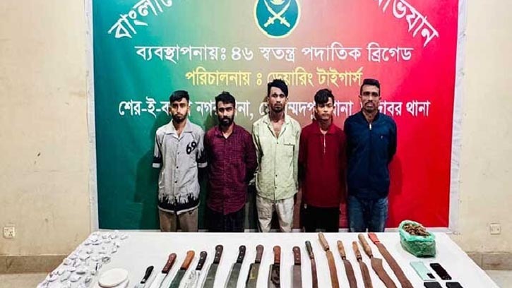 রাজধানীতে সেনা অভিযানে গ্রেফতার ৫