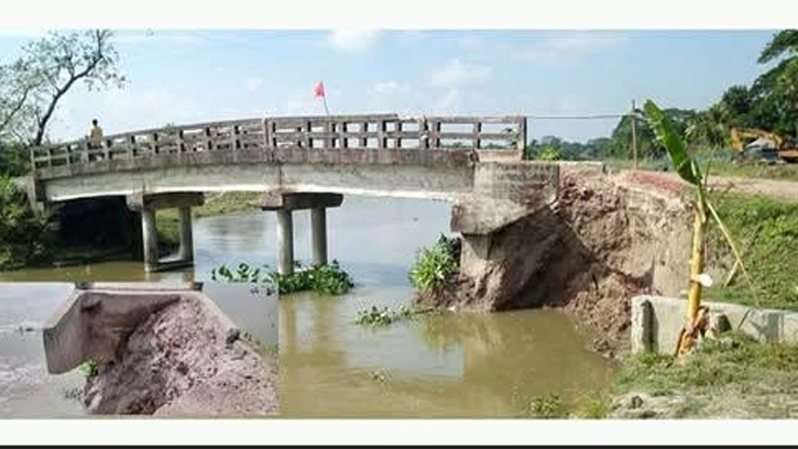 মোরেলগঞ্জে বিষখালী সেতু ভাঙার কারণে যান চলাচল বন্ধ