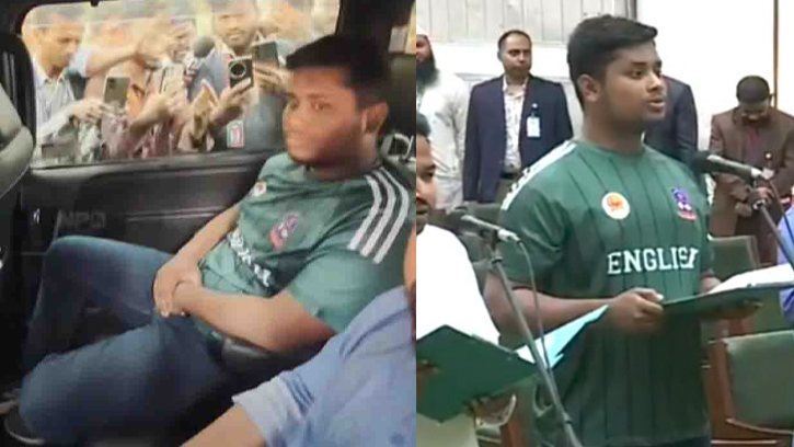 হাসনাত আবদুল্লাহ সেই জার্সিতে শপথ গ্রহণ