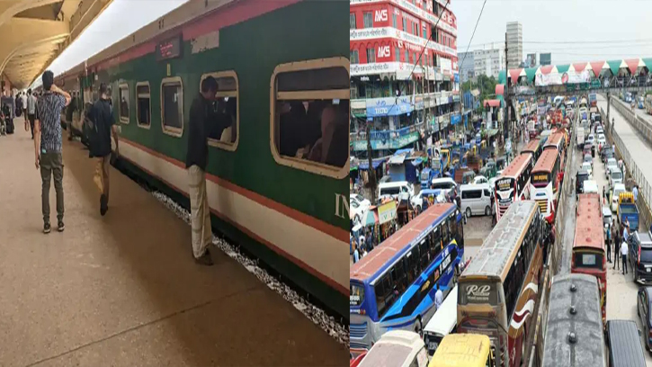 ঈদযাত্রায় ট্রেনে স্বস্তি, মহাসড়কে বাড়ছে ধীরগতি