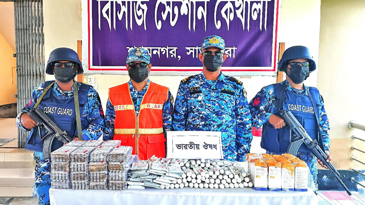 শ্যামনগরে ১ কোটি ২০ লক্ষ টাকা মূল্যের ভারতীয় ঔষধ জব্দ 
