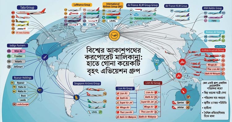 এক ছাতার নিচে বহু এয়ারলাইন্স, কীভাবে চলছে বৈশ্বিক এভিয়েশন সাম্রাজ্য