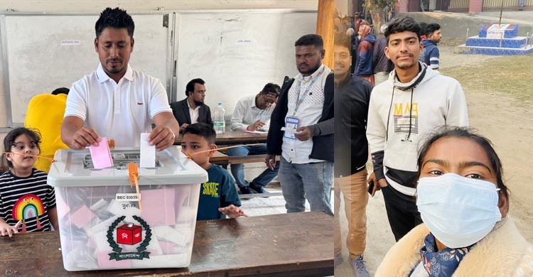 ত্রয়োদশ জাতীয় নির্বাচনে ভোট দিলেন আশরাফুল ও মারুফা