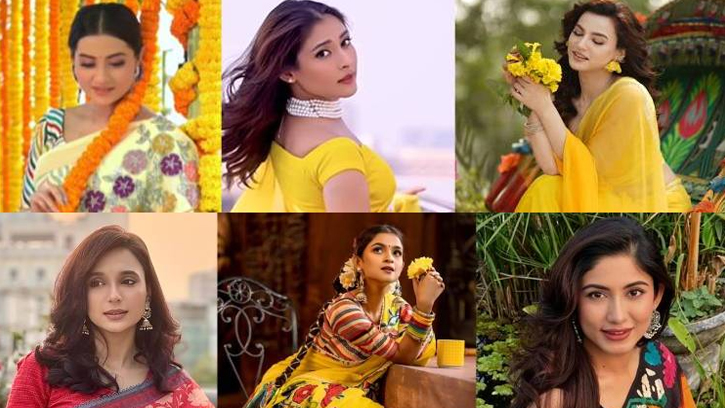 শোবিজ তারকাদের বসন্ত সাজে চোখ ধাঁধানো রূপ